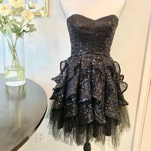 Betsey Johnson Sequin black Dress 2 sugar spice